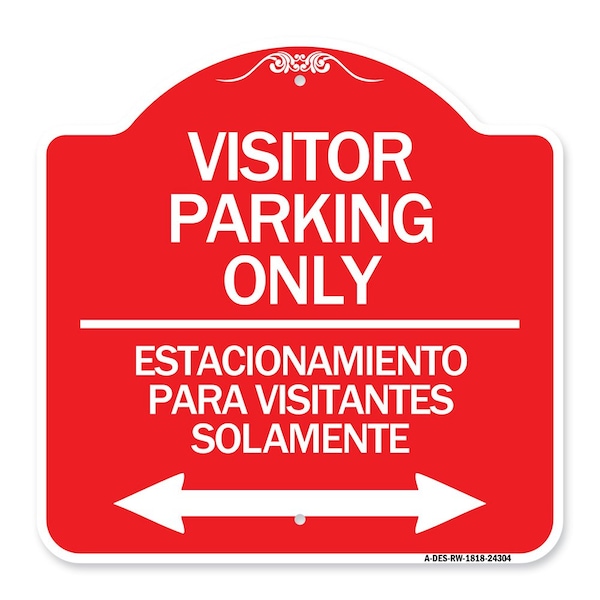 Signmission Bilingual Reserved Parking Visitor Parking Only Estacionamiento Para Visitantes, A-DES-RW-1818-24304 A-DES-RW-1818-24304 - main